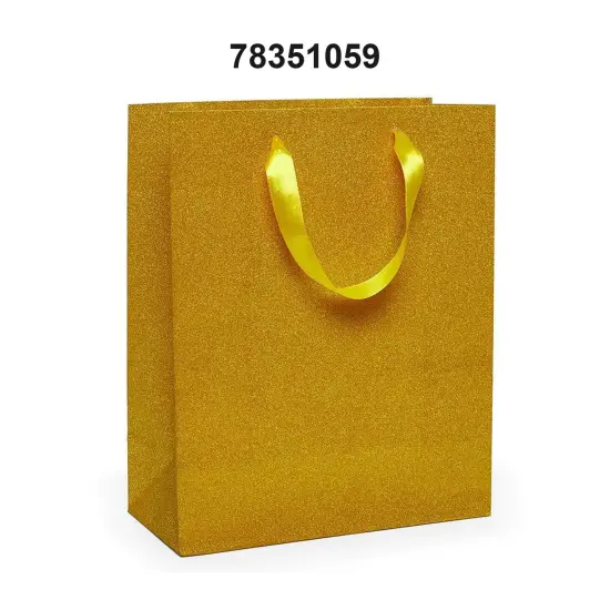 7'' x 3 7/8'' x 9 1/16'' Glitter Grain Totes for Elegant Presentation Gold {3}