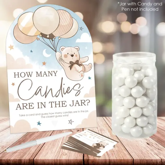 Big Dot of Happiness We Can Bearly Wait - How Many Candies Teddy Bear Baby Shower Game - 1 Stand and 40 Cards - Candy Guessing Game {3}