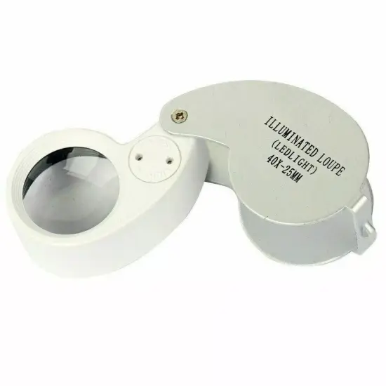40X Magnifying Loupe Jewelry Eye Glass Magnifier LED Light Jewelers Loop Pocket {1}