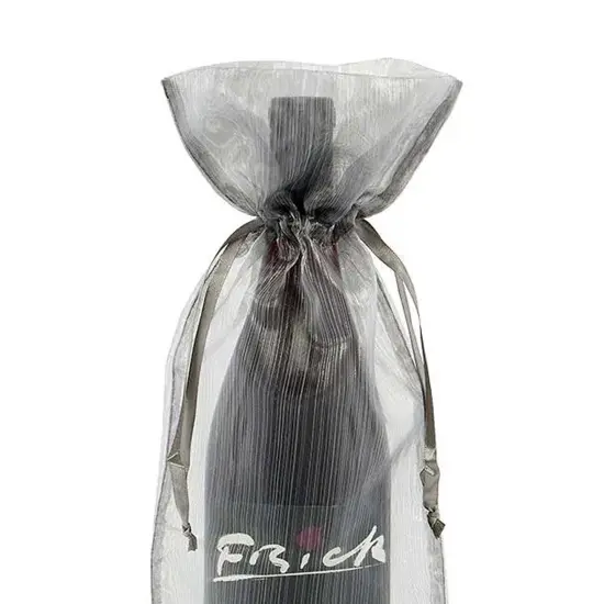 Sophisticated Brushed Organza Wine Bag 6 1/2" x 15" {5}