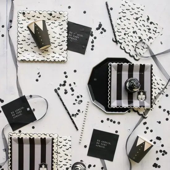 WEDNESDAY BLACK STRIPE PLATES {6}