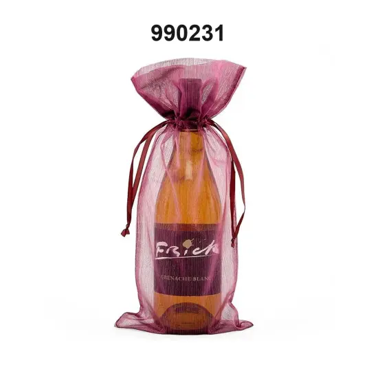Chic Brushed Organza Wine Bag 6 1/2" x 15" {3}