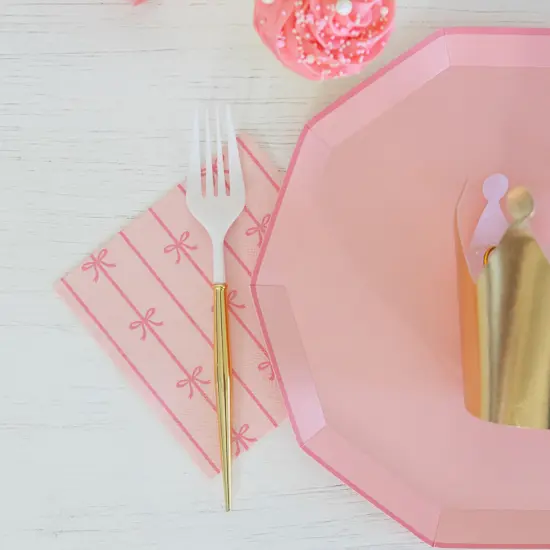 PETAL PINK SIGNATURE BOW SMALL NAPKINS {2}