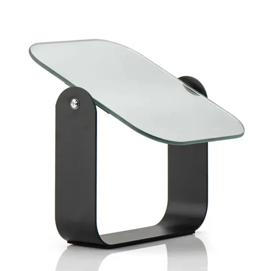 7" Metro Glam 360&deg; Rotation Tabletop Vanity Mirror Matte Black {1}
