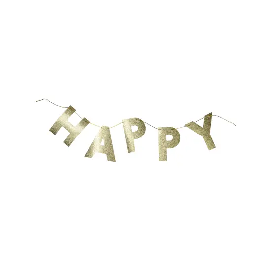 GOLD GLITTER HAPPY BIRTHDAY BANNER {2}