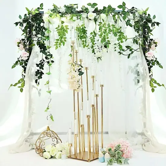 57-Inch tall Gold Candelabra Candle Holder Centerpiece Glass Wedding Home {1}