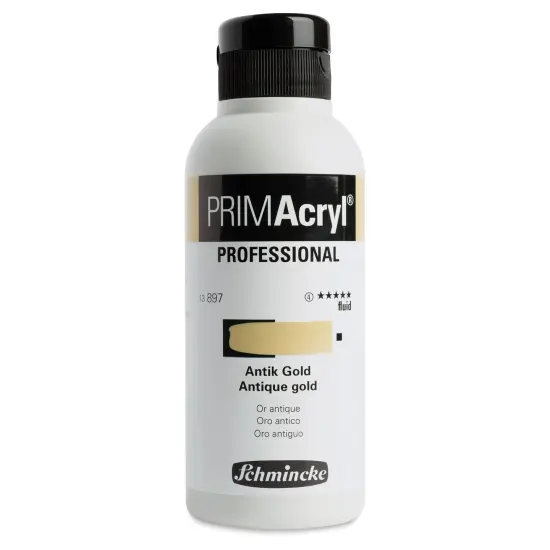 Schmincke Primacryl Professional Fluid Acrylic - Antique Gold, 250 ml bottle {1}