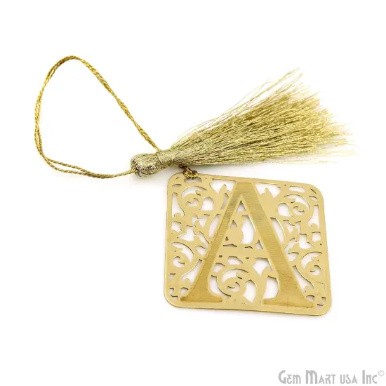 A Alphabet Bookmark With Tassel. Gold Plated Bookmark, Reader Gift, Handmade Bookmark, Page Marker, Aesthetic Gift. 50mm {3}