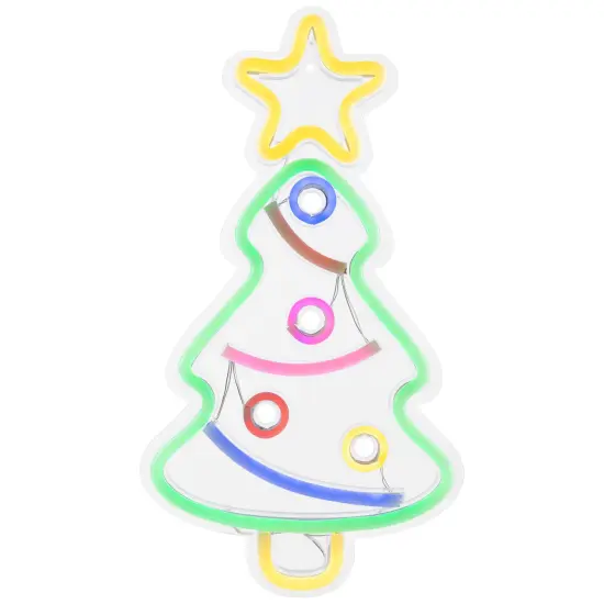 Northlight LED Neon Lighted Christmas Tree Wall or Window Decoration - 15" Multi {3}