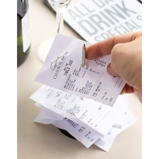 Juvale Receipt Holder - 6 Pack Ticket Stabbers, Stainless Steel Receipt Spike, Check Spindle for Restaurant, Office and Kitchen, Black and Silver, 2.75 x 5.5 Inches {4}