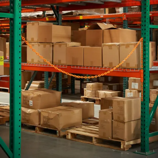 100 Foot Orange Plastic Chain Safety Barrier for Crowd Control, Queue Line, Concerts, Parking (1.5-Inch Links) {2}