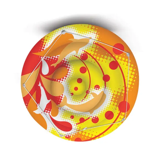 Swim Central 71" Inflatable Orange and Yellow Swirled Dolphin Pattern Pool Raft {4}