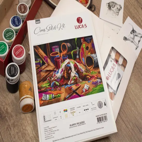 Puppy Picasso B2415L Counted Cross-Stitch Kit {2}