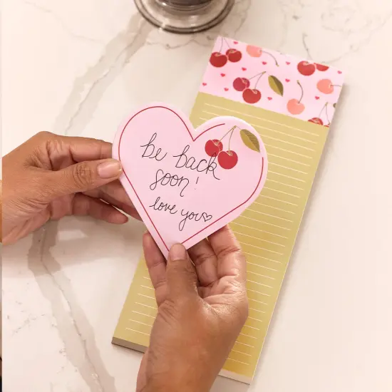 Cherry Hearts Magnetic Pad Set, To Do List and Grocery List Notepad {2}