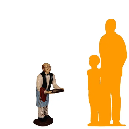 Small Old Man Butler Statue {2}