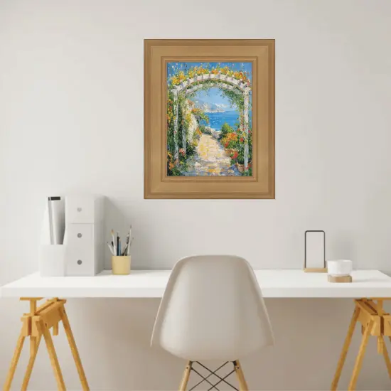 Wide Gold Flat Panel Picture Frame 8.5x11 frame {6}