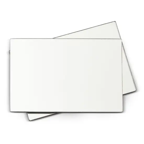 2 Pack Rectangular Magnetic Locker Mirror with Rounded Corners, Personal Makeup Mirror for School, Bathroom, Gym, Refrigerator, Office, Workshop Toolbox, Ferrous Metal Surface (4 x 6 Inches) {1}