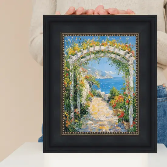 Wide Black Scoop With Gold Bead Picture Frame 8x10 frame {7}