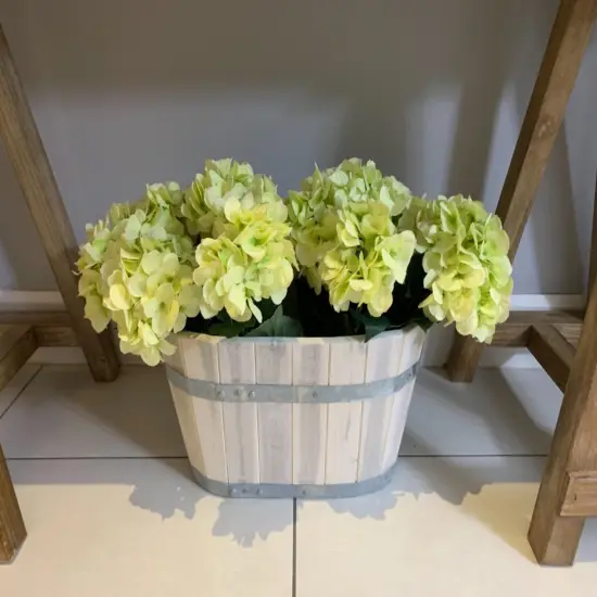 Green Hydrangea Flower Bush - 7 Bloom Heads, Lifelike Silk Flowers, Perfect for Bouquets, Centerpieces & Home D&eacute;cor - Spring & Wedding Accents, Floral Home by Artificial Flowers {5}