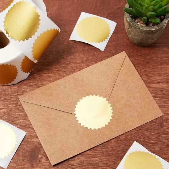 Stockroom Plus Round Gold Mailing Label Stickers Roll, Envelope Seal (2 in, 500 Pieces) {3}