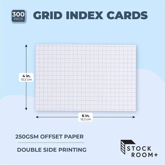 Grid Ruled Index Cards (4x6 Inches, White, 300 Pack) {2}