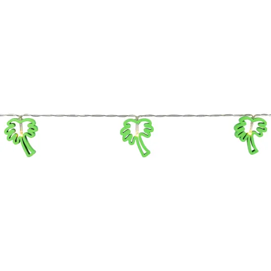 Northlight LED Palm Tree Patio Light Set - Green - 4' Clear Wire - 10ct {7}