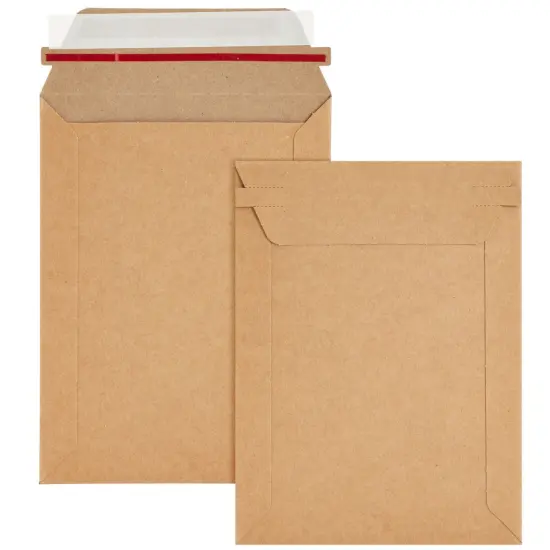 100 Pack Rigid Mailers 6x8 - 450 GSM Sturdy Self-Adhesive Kraft Paper Cardboard Envelopes for Mailing Photo, Documents, Gift Cards, CDs, Art Prints Brown {5}