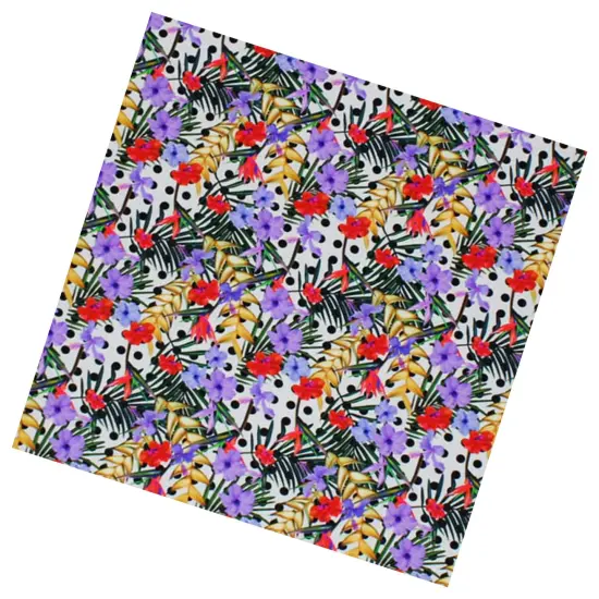 Flowers on Dots Printed Spandex Fabric {2}