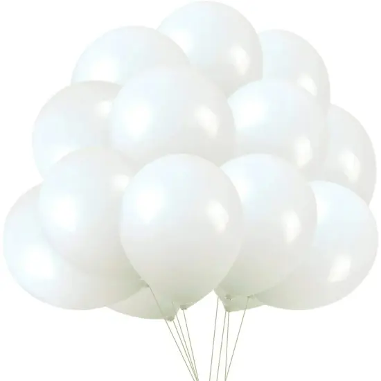 100 Pack White Balloons Kit, 10 Inch, Natural Rubber Latex for Party Decor {6}