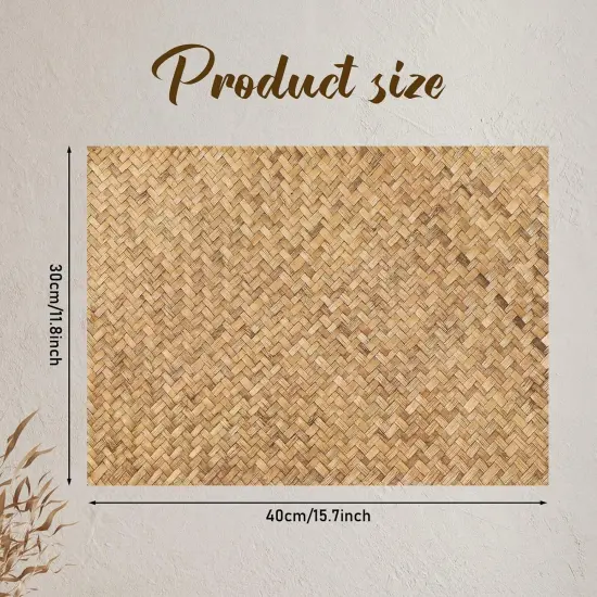 100-Pack Wicker-Print Paper Placemats &ndash; 11.8" x 15.7" Disposable Rattan-Style Table Mats for Dining, Weddings & Events {4}