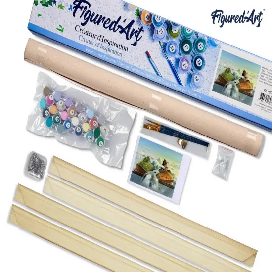 Figured'Art Paint by Numbers Kit for Adults Landscape book 16"x20" - Craft Art Painting Rolled Canvas with DIY wooden frame {5}