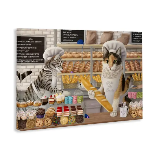 Stupell Industries Meow Bakery Funny Cats Canvas Wall Art Design by Mehu Art {3}