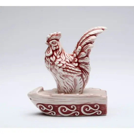 Ceramic Red Rooster Salt and Pepper Shaker, Farmhouse Kitchen Decor, Gift for Her {3}