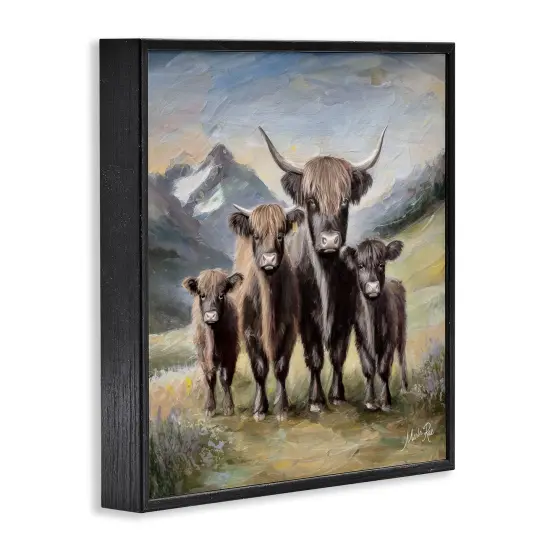 Stupell Industries Cattle Family in Highlands Framed Giclee Wall Art Design by Marla Rae {3}