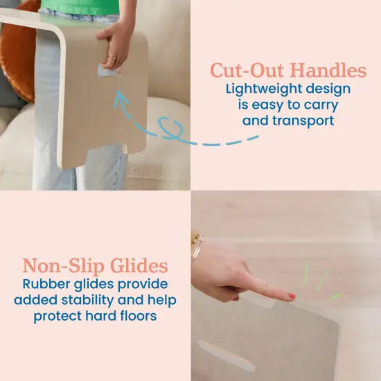 Bentwood Lap Desk with Handles, Activity Table White Wash {4}