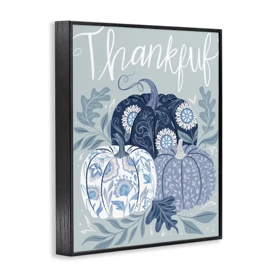 Stupell Industries Thankful Ornate Floral Pumpkins Framed Giclee Wall Art Design by Arrolynn Weiderhold {9}
