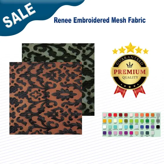 Renee Embroidered Mesh Fabric {2}