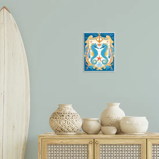 Stupell Industries Free As Ocean Seahorses Wall Plaque Art Design by Jo Reid {2}