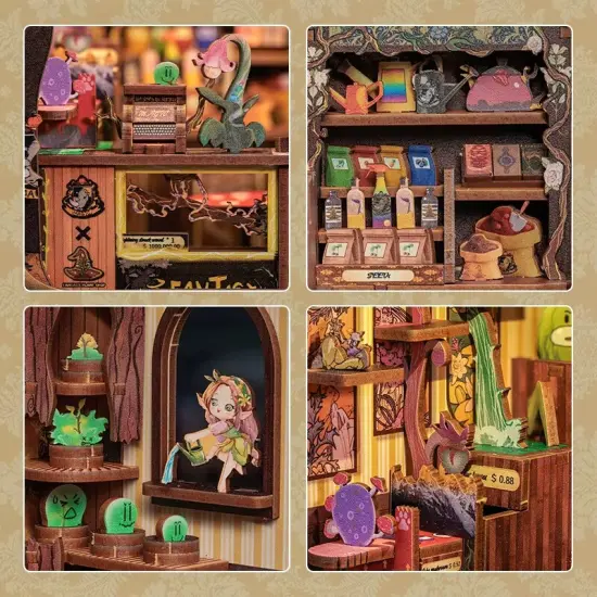Fantasy Dollhouse Book Nook Kit - Miniature Wizardi Roombox Kit {5}