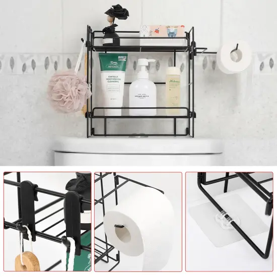 2-Tier Over The Toilet Storage Bathroom Organizer Shelves Toilet Rack Space Saver {3}