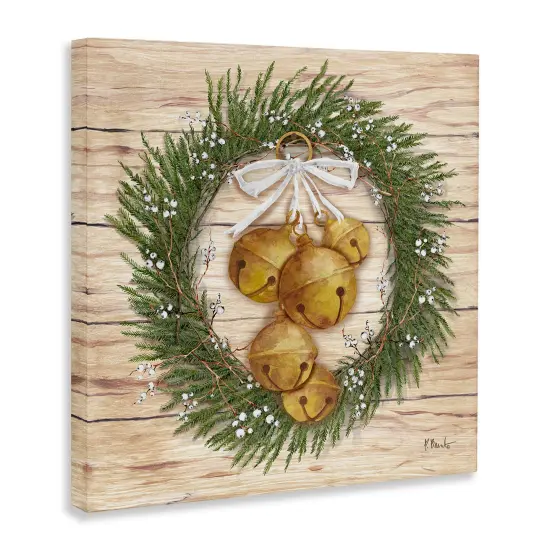 Stupell Industries Winter Bells Wreath Canvas Wall Art Design by Paul Brent {3}
