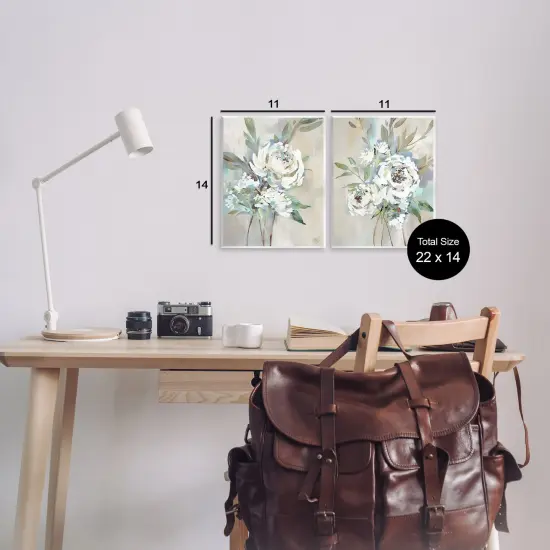 Stupell Industries Antique Rose Bundles 2pc Wall Plaque Art Set Design by Nina Blue {3}