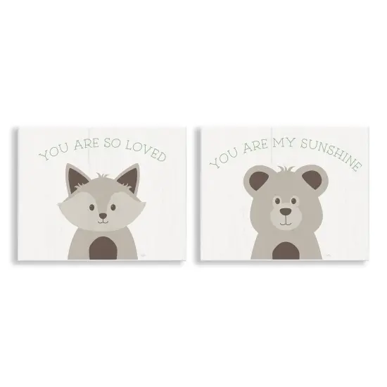 Stupell Industries Uplifting Kid's Animal Quotes 2pc Wall Plaque Art Set Design by Natalie Carpentieri {1}