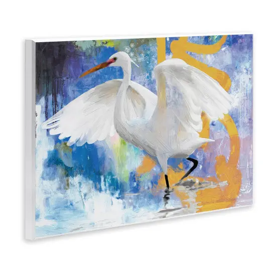 Stupell Industries Egret & Abstract Splash Wall Plaque Art Design by Porter Hastings {3}
