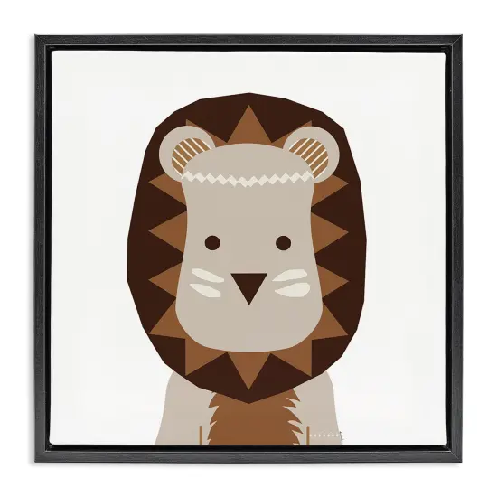 Stupell Industries Neutral Tone Lion Floater Framed Canvas Wall Art Design by Daniela Santiago {7}