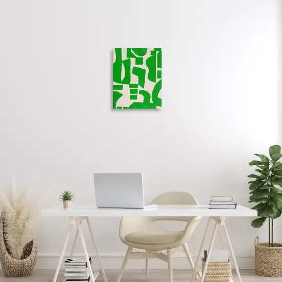 Stupell Industries Green Asymmetrical Shapes Canvas Wall Art Design by June Erica Vess  {2}