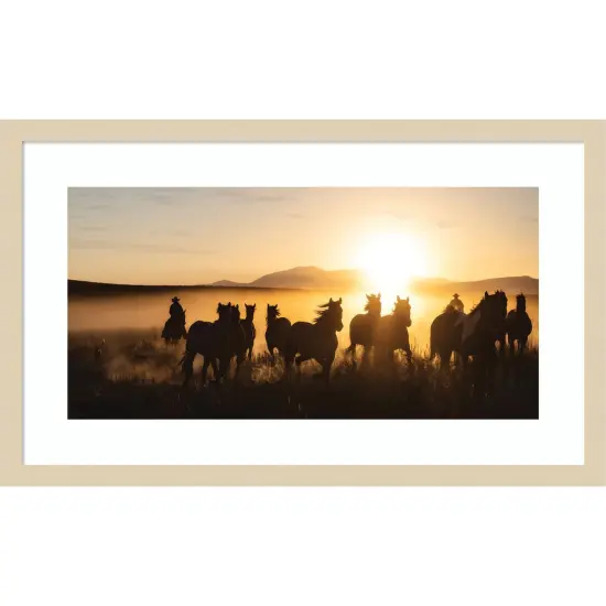 Ranch Horse Jingle by PHBurchett Wood Framed Wall Art Print {1}