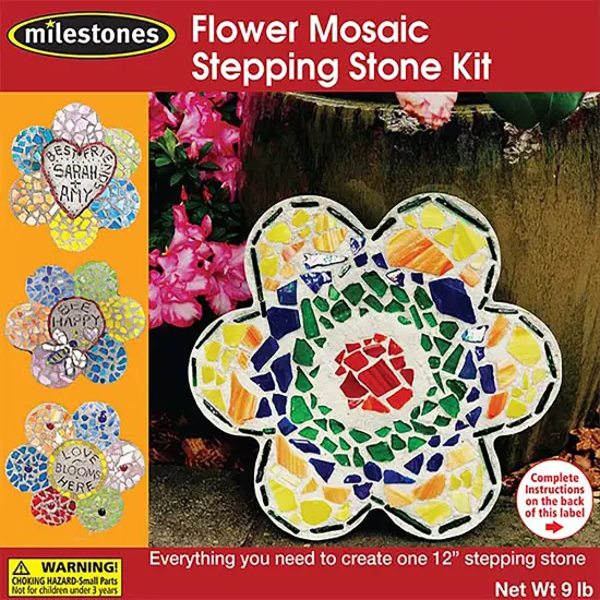Milestones Mosaic Stepping Stone Kit-Flower {1}