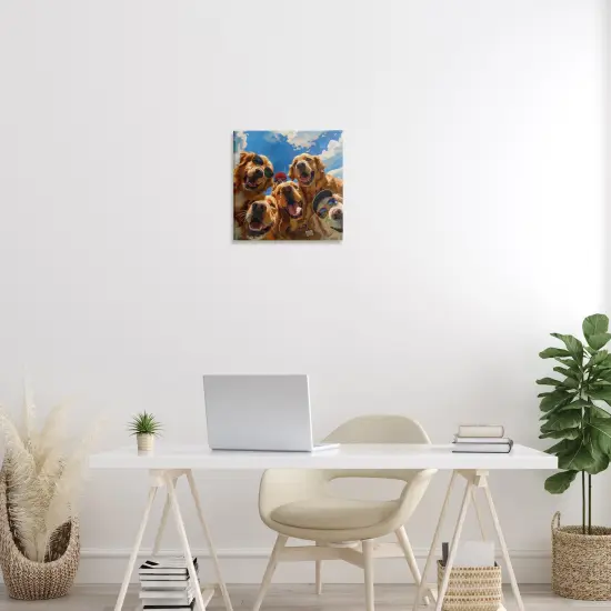 Stupell Industries Golden Retriever Group Selfie Canvas Wall Art Design by Jim Baldwin {2}