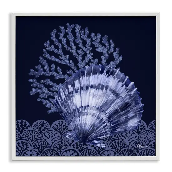 Stupell Industries Shadowed Clam Still Life Framed Giclee Wall Art Design by Paul Brent {1}